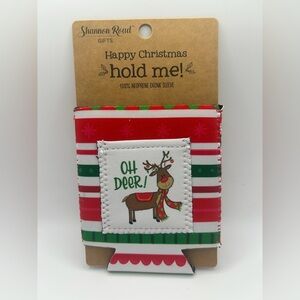 Neoprene Drink Sleeve - Red and Green - Oh Deer